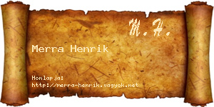 Merra Henrik névjegykártya